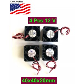 GDSTIME 4Pcs Gdstime 40mm 40x40x20mm 4020S 2P 12V Fan DC Duct Ventilation Cooler Fan