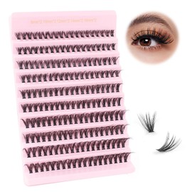 Glowing Win Cluster Lashes Individual Eyelashes 190PCS 40D Lash Clusters DIY Lash Extensions Reusable Wispy False Eyelash Extensions Natural Look 8-16mm D Curl