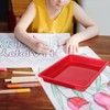 Operitacx 4pcs Plastic Trays for Classroom, Small Rectangular Organizing Art