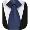 HISDERN Tie Men's Slim Ties for Men Solid Silk Tie