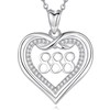 CELESTIA Sterling Silver Heart Necklace for Women with Angel Number