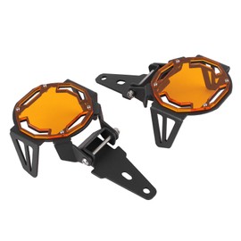 Majatou Motorcycle LED Fog Light Protector Guards, Aluminum Motocycle OEM Fog Lamp Guard Protective Cover LED Lamp Protector Fit for R1200GS/R1250GS Adventure LC (Orange)