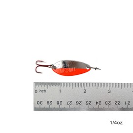 10pcs Mix Colors Fish WOW!® 1/4oz Fishing Little Spoons with a Treble Red Hook and Duo Lock Snap Trout Spoon jig