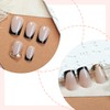QEYRIYI Black French Tip Press on Nails Short Square Fake