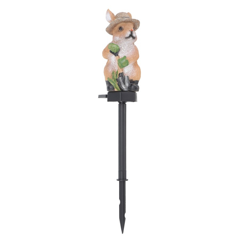 Solar Garden Light Bunny Statue Plastic IP65 Waterproof All Weather