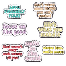 CHROMACRAFT 7 Pieces English Phrase Brooches Inspirational Letter Brooches Gift Brooches Clothing Decoration Brooches Creative Brooches