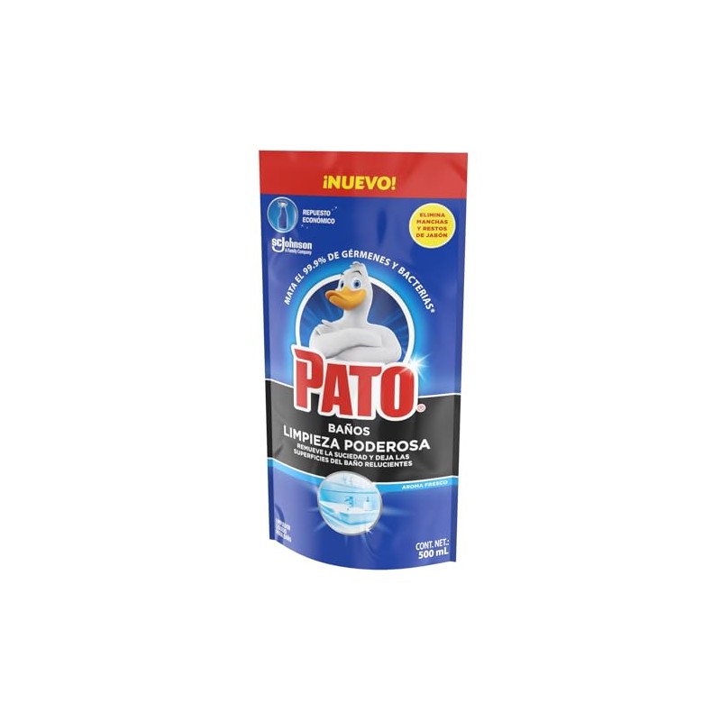 Pato Limpiador de Baño Líquido, Limpieza Poderosa, Repuesto 500ml