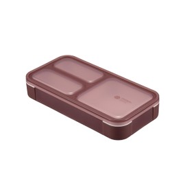 CBJAPAN Foodman DSK Bento Box, Standing and Transporting, Thin Bento Box, 13.5 fl oz (400 ml), Burgundy, Anti-Bacterial, W Sealing, 4-Point Lock for Securely