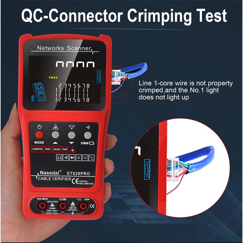 Network Cable Tester Wire Tracker Tone Generator Ethernet Tester Multimeter