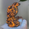 1pc Natural Yooperlite Crow Skull Quartz Crystal Skull Carved Figurines