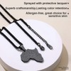 Map of Africa Necklaces, Black African Country Map Pendant Necklace