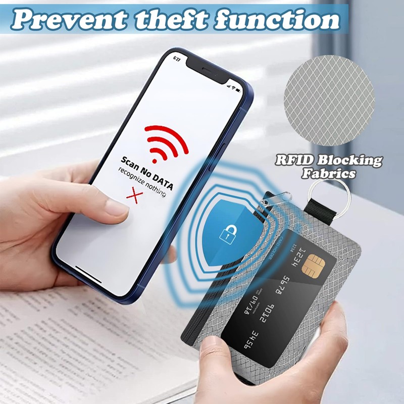 AdiStylinno Minimalist RFID Blocking Small Wallet, Waterproof ID Case Wallet