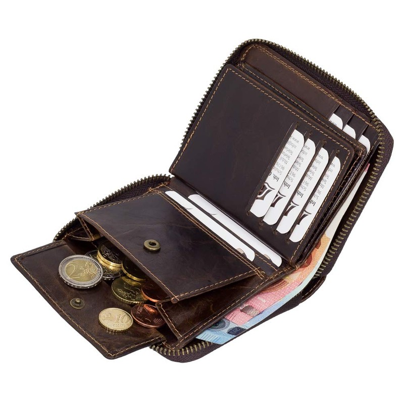 Ledershop24 5508 Gift Set Men's Leather Street Bag Wallet with