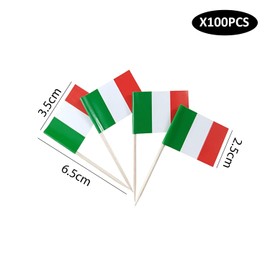 100Pcs Italian Toothpick Flags, Mini Flags, Italian Decoration Party, Decoration Italian Night, Italian Table Decoration