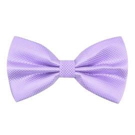 Alizeal Mens Solid Mini Squares Formal Banded Bow Ties (Lilac)