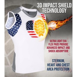 Exxact Sports Youth Baseball Chest Protector, Sternum Chest Guard, Baseball Chest Protector Youth Softball Chest Protector Girls Youth  (Patriot) - Size: X-Large