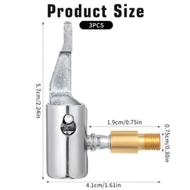 Bremorou 3 Pcs Lock On Air Chuck All Metal Tire Inflator Hose Adapter Locking Air Chuck with Standard Valve Thread No Leakage Inflating Nozzle Portable Tire Inflator Clamp for Hose Repair