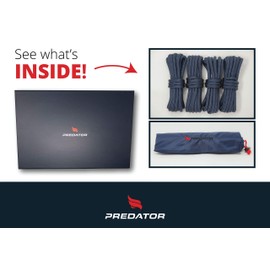 NZ Hi-Performance Dock Lines Bag Set | 3/8" x 15' Double Braided Nylon Dock Line with 12 Inch Eyelet | Ropes for Boats (Navy Blue)