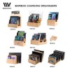 MobileVision Bamboo Charging Station & Multi Device Organizer Slim Version