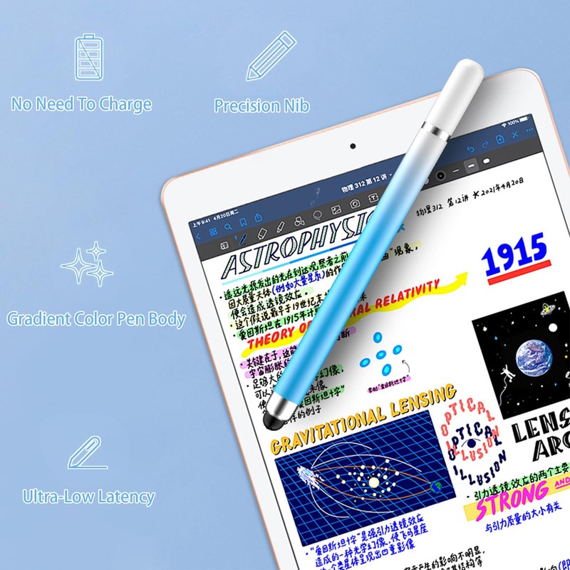 2 in 1 Stylus Pens for Touch Screens,4 Pack Gradient