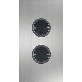 Caressi Corner Socket 2ST220 – Socket 2-Way for Vertical Mounting in a Corner, Stainless Steel, 230 V