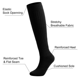 JKZ 4 pairs of women's knee length long socks, soft elastic socks, women's boots and socks