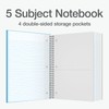 Oxford 5 Subject Spiral Notebook, Notebooks for School, Plastic Covers,