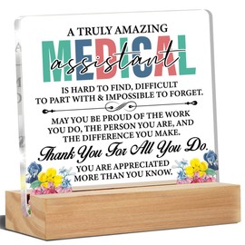 Medical Assistant Gifts for Women, MA Medical Assistant Appreciation Gifts Acrylic Desk Plaque Sign 4 x 4 Inches