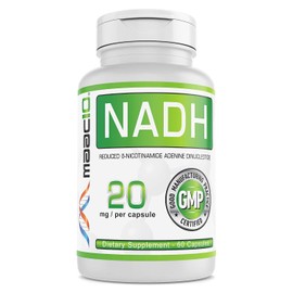 MAAC10 NADH 20 mg cápsulas individuales 60 unidades | Energía, fatiga y soporte NAD+ | Grado farmacéutico 99% puro protección entérica NADH.