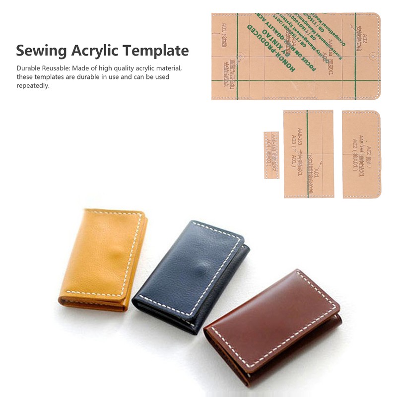 4Pcs Acrylic Templates Durable Reusable Transparent Clear DIY Leather Models