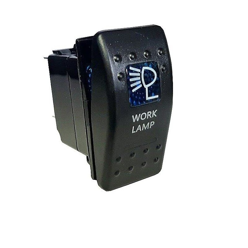 Waterproof LED WORK LAMP Blue Illuminated Backlit Rocker Switch Cap
