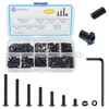 WZHUIDA 660-Piece M2 Screws Set, Black Metric Rounded Head Screws,