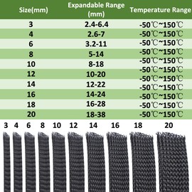 ETOPARS 16 mm PET Expandable Braided Hose Cable Tube Self-Closing Cable Protection Flexible Cable Management Insulation Braided Sleeve Cable Sleeve Length 5 Metres