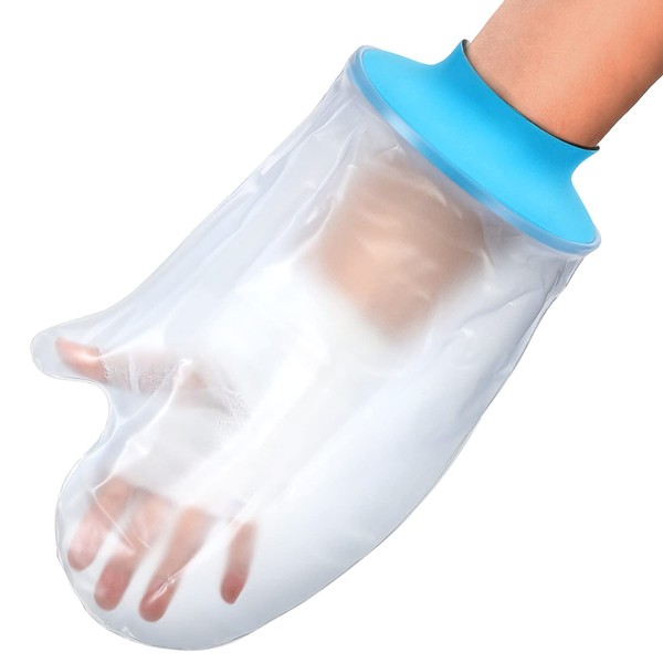 Waterproof Hand Cast Cover for Shower Adult Bath Watertight Wrist Wound Protector Resuable Bandage Sleeve Bags for Broken Hand, Wrist, Fingers, Surgery Burns