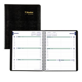 Blueline® 2025 Plan & Link™ Essential Weekly Planner, Appointment Book, 12 Months, January to December, 9.25" x 7.25", Black (C5275.81T-25)