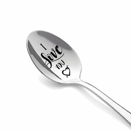 I Love You Gifts Spoon for him her Christmas Birthday Gifts for Boyfriend Girlfriend Anniversary Valentine's Day Gifts for Daughter Papa Ice Cream Spoon for Husband Wife