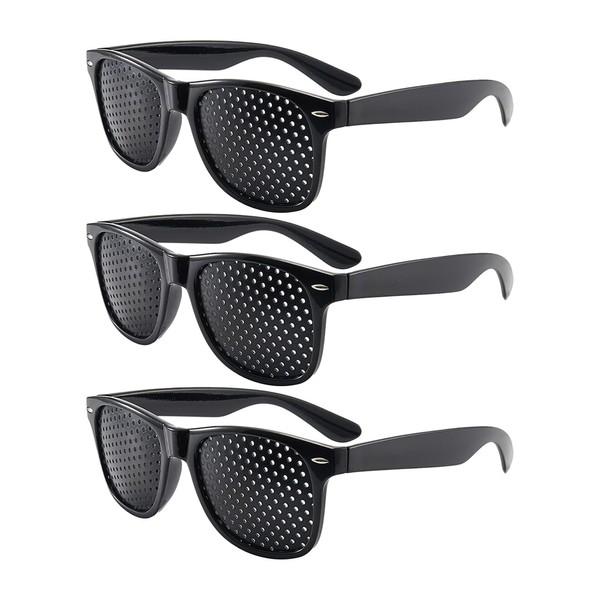 3 Stück Rasterbrille,Lochbrille Augentraining Augentrainer Rasterbrille Pinhole Glasses mit Faltbaren