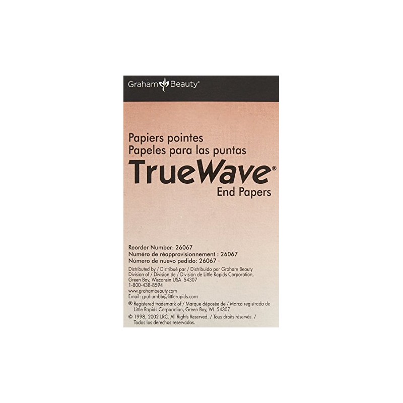 Graham Beauty Graham Truewave End Papers Jumbo,Box of 1000 Papers,white