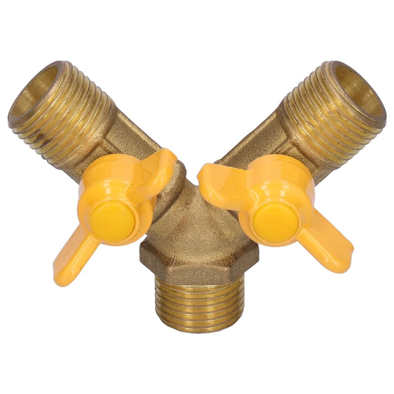 01 Gas Switch Valve, Brass 3-Way Y Shaped Ball Valve
