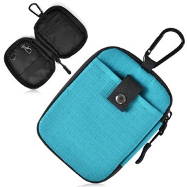 Wasenn Pass Case, Coin Purse, Men's, Key Coin Case, Car Compatible, Card Storage, Mountain Climbing Carabiner, Lightweight, Nylon, Multi-functional Storage, blue