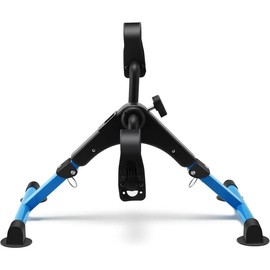 Folding Exercise Bike Pedal Exerciser Portable Desk Bike with LCD Display for Arms and Legs Workout - Color: BLUE