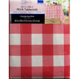 Mainstays Vinyl Tablecloth 60x84 Gingham Theme