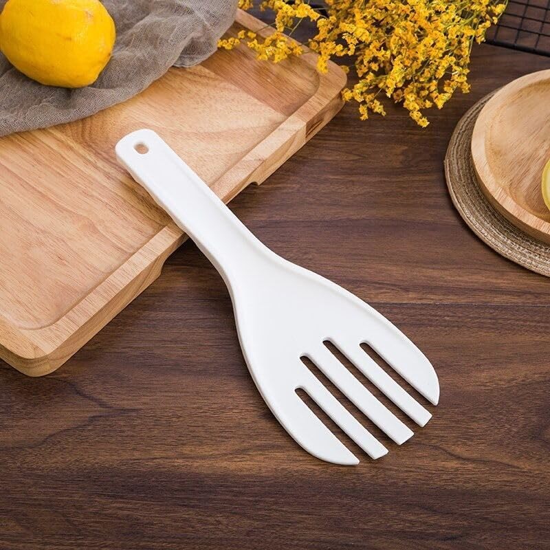 Calsgkspray White Jumbo Large Plastic Rice Paddle Spatula Scoop Fork-Like,