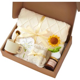 Birthday Gifts for Women, Sending Sunshine Sunflower, Self Care Set Get Well Soon Gift Baskets, Sending Hug Baskets Package, Thinking of You Gift for Mom Best Friend Her Wife Sister Girlfriend Grandma