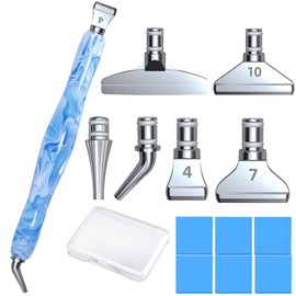 Diamond Painting Art Club Sticky Drill Dot Pen Stylus Kits Set Accessories Tool with Silver Metal Stainless Steel Tip Nib Grid Multiplacers and Clay Glue for Diamond Painting Nail Gem Art LtBlue