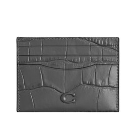 COACH Men's Flat Card CASE Accessory-Travel Wallet, Charcoal, One Size
