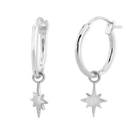 Boma Jewelry Sterling Silver Star Endless Hoop Earrings