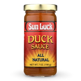 Sun Luck All-Natural Duck Sauce 7 oz Bottle – Sweet & Tangy Chinese-Style Dipping Sauce for Egg Rolls, Wontons & Appetizers; Great Glaze for Chicken & Pork.