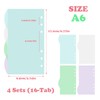 DY.2ten 16 Sheets/4 Sets Folder Dividers A6 6 Holes Plastic