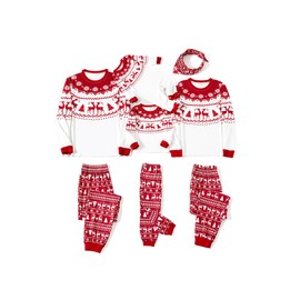 PATPAT Family Christmas Pyjamas Set - Christmas Outfit Family, Partner Look Pyjamas, Christmas Prints Comfortable Pyjamas Christmas Clothing for Baby, Girls, Women, Men & Boys, red